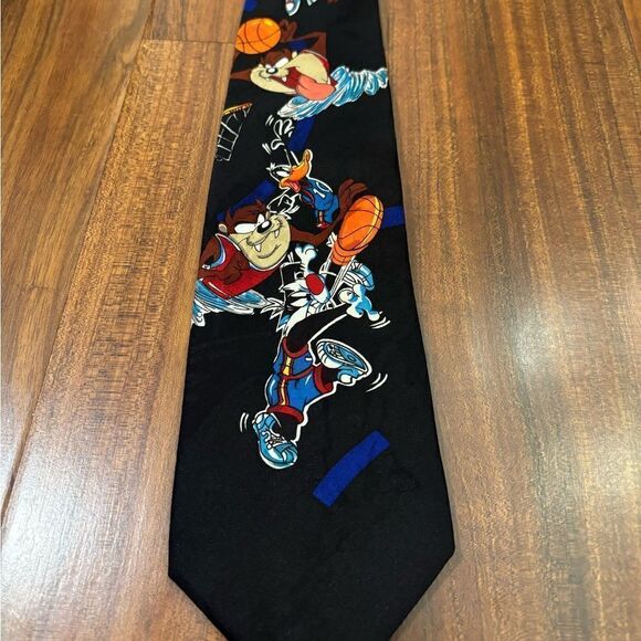 Looney Tunes Mania Vintage Basketball Space Jam 1993 neck tie - Picture 2 of 5